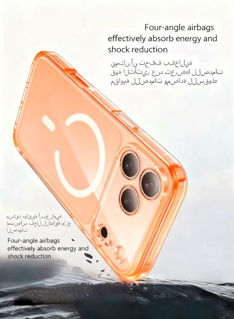 ألترون جراب شفاف مغناطيسي وغير مغناطيسي من ALTRONE Aurora متوافق مع iPhone 17 Pro Max، مضاد للاصفرار، يحمي العدسات، تصميم نحيف مقاوم للصدمات (إصدار 2025) (برتقالي) - Image 4